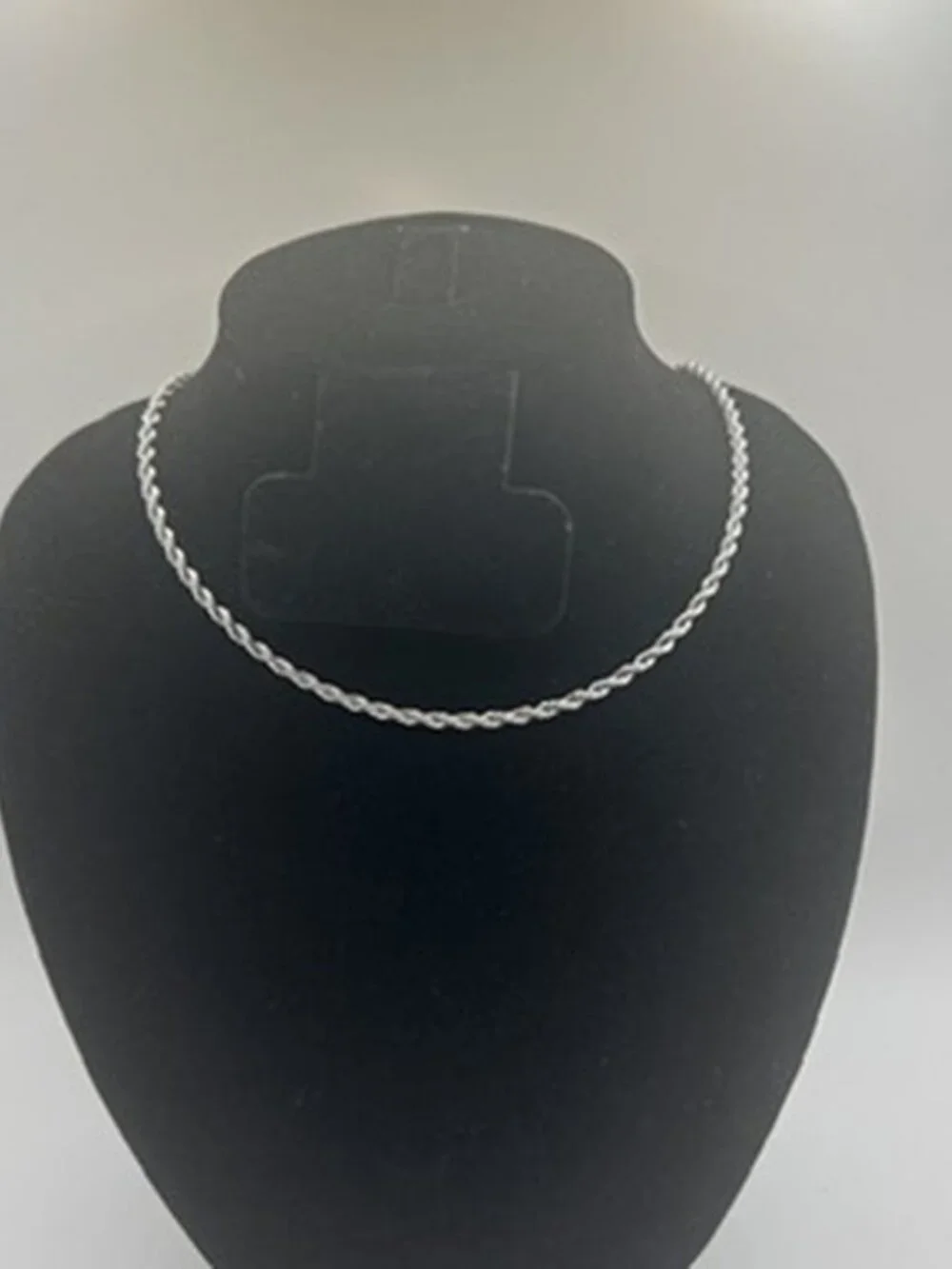 Real Silver Rope Chain Stainless Steel Plated 3mm 16 Inch Dainty Durable Womens